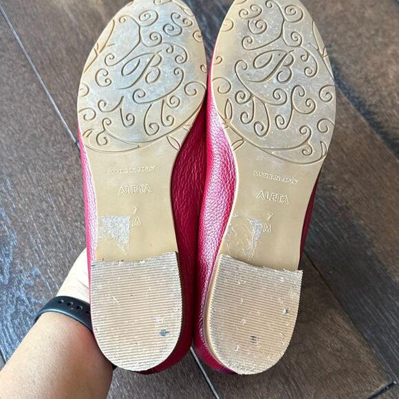 Brighton Aleta Ballerina flats shoes women’s size 7 lipstick red pebbled leather - Picture 7 of 9